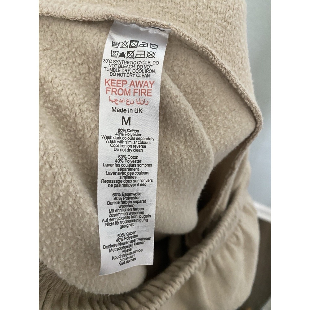 Boohoo Man Skull Sweatpant Medium Tan Regular Fit Chicago Varsity Jogger Rare - Picture 5 of 16